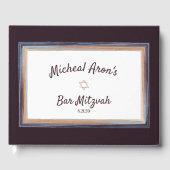 Bruin Abstracte balk Mitzvah Guest Book Gastenboek (Voorkant)