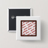 Bruin Afbeelding Lijst voor elke willekeurige gebe Vierkante Button 5,1 Cm (Voorkant /achterkant)