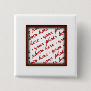 Bruin Afbeelding Lijst voor elke willekeurige gebe Vierkante Button 5,1 Cm