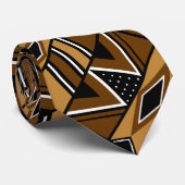 Bruin Afrikaans Bogolan Cultureel Rijke Stropdas (Opgerold)