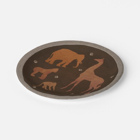 bruin Afrikaans Safari Oerwoud Zoo Dieren Papieren Bordje (Gekanteld)