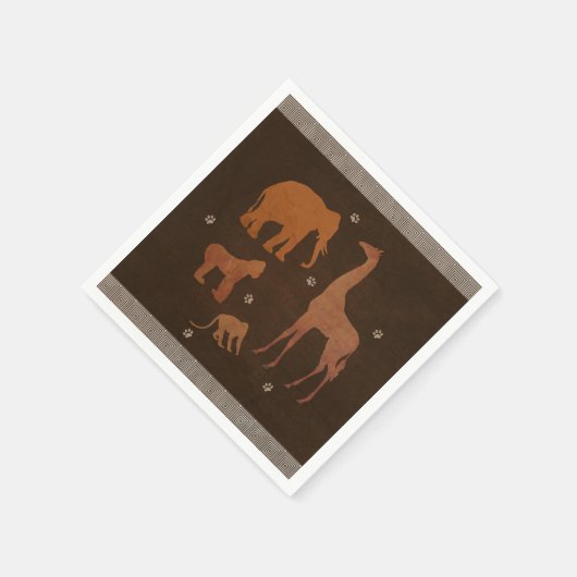  bruin Afrikaans Safari Oerwoud Zoo Dieren Servetten (Hoek)