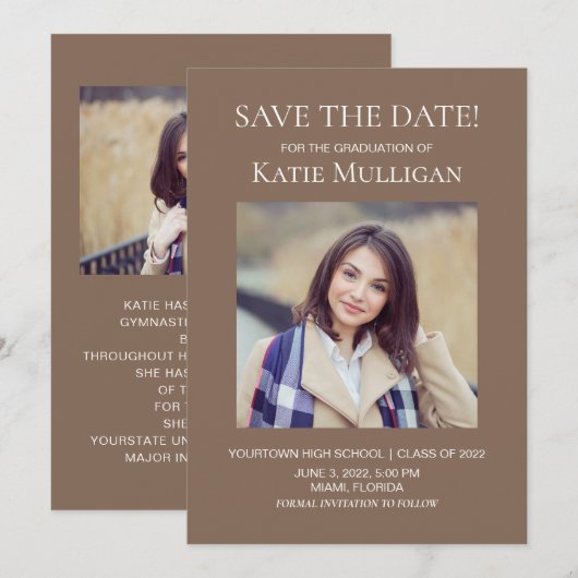 Bruin Afstuderen 2 Fotobewaardatum Klasse 2022 (Voorkant / Achterkant)