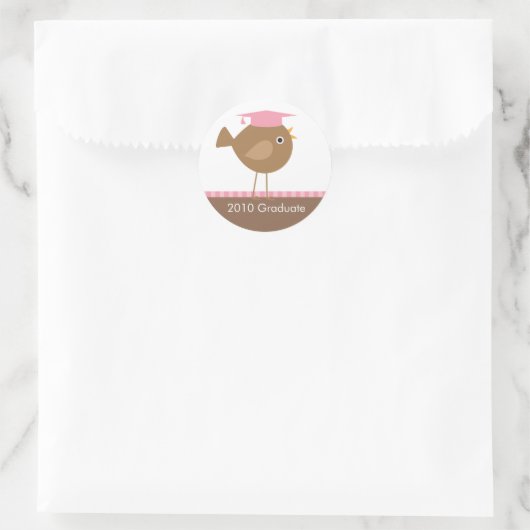 Bruin Afstuderen Envelopzegel Ronde Sticker (Tas)