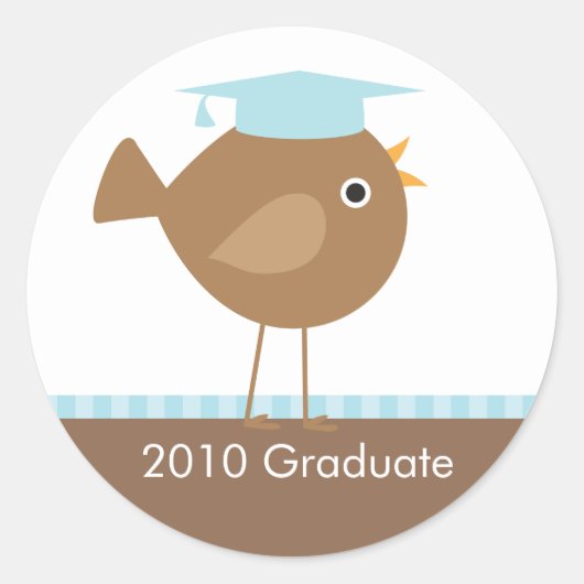 Bruin Afstuderen Envelopzegel Ronde Sticker (Voorkant)