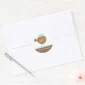 Bruin Afstuderen Envelopzegel Ronde Sticker (Envelop)