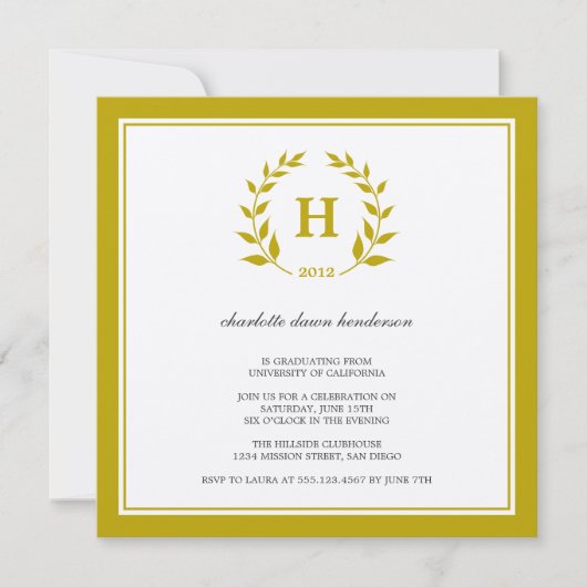 Bruin afstuderen, uitnodiging voor (Voorkant)