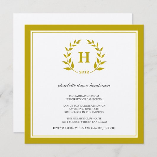 Bruin afstuderen, uitnodiging voor (Voorkant / Achterkant)