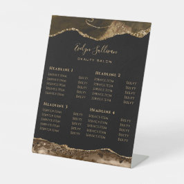 Bruin Agate Beauty Salon Price List Pedestal Sign Reclamebord Met Voetstuk