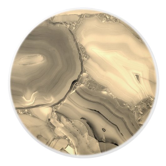 Bruin Agate Keramische Knop (Voorkant)