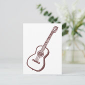 Bruin-akoestische klassieke gitaar briefkaart (Staand voorkant)