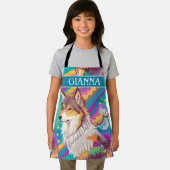 Bruin Alaska Wolf Waterverf Kleurrijk Gepersonalis Schort (Insitu)