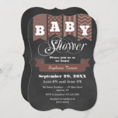 Bruin-alkboardvlag Baby shower uitnodigen Kaart (Voorkant / Achterkant)