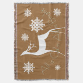 Bruin Alles is rustig Alles is Bright Deer Holiday Deken (Voorkant Verticaal)