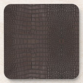 Bruin-alligator — Lederpapier Bier Onderzetter (Voorkant)