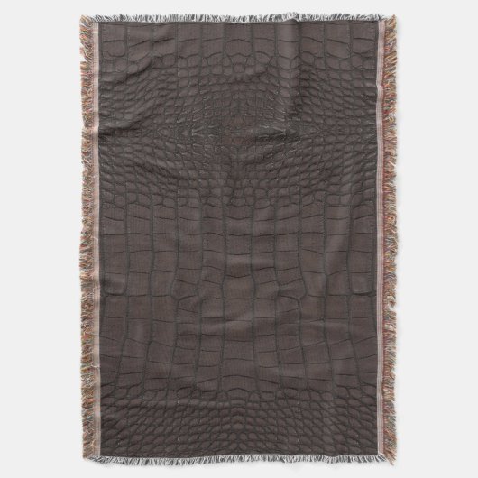 Bruin Alligator Textuurprint Deken (Voorkant Verticaal)