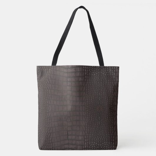 Bruin Alligator Textuurprint Tote Bag (Voorkant)