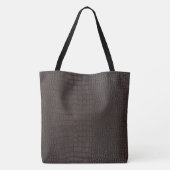 Bruin Alligator Textuurprint Tote Bag (Achterkant)