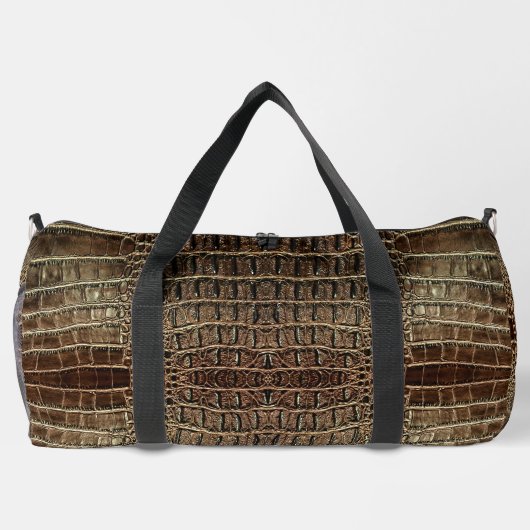 Bruin alligatorleer plunjezak (Achterkant)