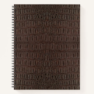 Bruin-alligatorvel — draai laptop notitieboek