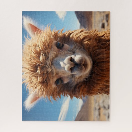 Bruin Alpaca Legpuzzel (Verticaal)
