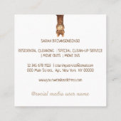 Bruin Alpaca Vierkante Visitekaartje (Achterkant)