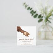 Bruin Alpaca Vierkante Visitekaartje (Staand voorkant)