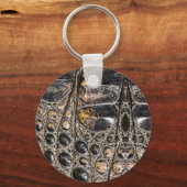 Bruin-Amerikaans leder voor alligator Sleutelhanger (Voorkant)