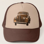 Bruin antiek vrachtwagen 2 trucker pet (Voorkant)