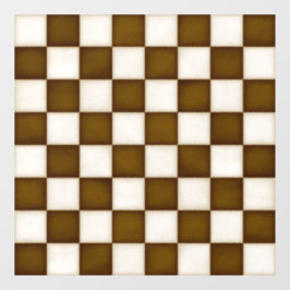 Bruin & Antiek Wit Aangepaste Grootte Schaakbord D Raamsticker