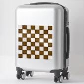 Bruin & Antiek Wit Aangepaste Grootte Schaakbord D Sticker (Koffer)
