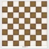 Bruin & Antiek Wit Custom Size Chessboard Decal Sticker (Vel)