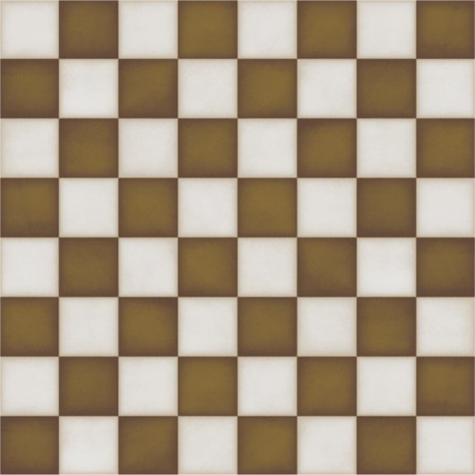 Bruin & Antiek Wit Custom Size Chessboard Decal Sticker (Voorkant)