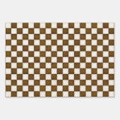 Bruin & Antiek Wit Geruit Inpakpapier Vel (Voorkant)