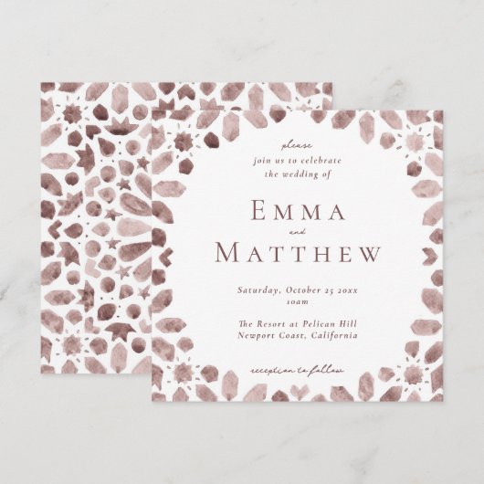 Bruin-Arabische Tegel Kaart (Voorkant / Achterkant)