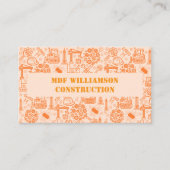 Bruin Architectonisch Blauwdruk Engineer Patroon Visitekaartje (Voorkant)