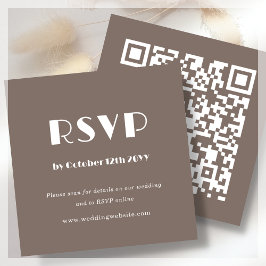 Bruin Art Deco | QR-code | Trouwscan naar RSVP Informatiekaartje
