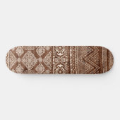 Bruin Aztec Tribal Abstract Geometrisch Patroon Persoonlijk Skateboard (Horizontaal)