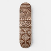 Bruin Aztec Tribal Abstract Geometrisch Patroon Persoonlijk Skateboard (Voorkant)