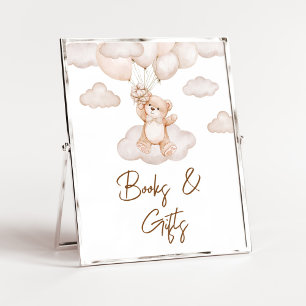 Bruin Baby Beer Ballon Baby shower Boeken & Gesche Poster