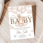 Bruin Baby Beren ballon Baby shower Kaart