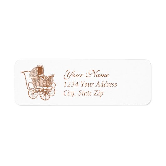 bruin Baby Carriage Etiket (Voorkant)