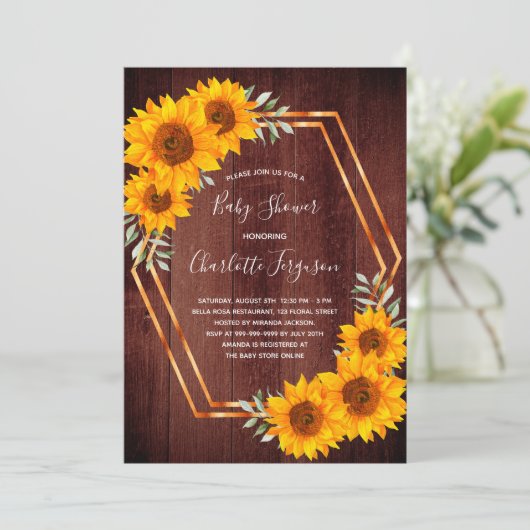 Bruin Baby shower Kaart (Staand voorkant)