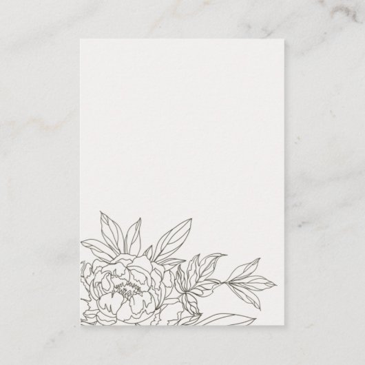 Bruin Baby shower met platte schets Informatiekaartje (Achterkant)