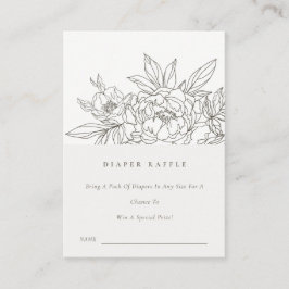 Bruin Baby shower met platte schets Informatiekaartje