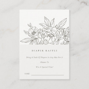 Bruin Baby shower met platte schets Informatiekaartje