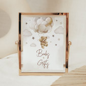 Bruin Ballon Beer Baby shower Boeken en geschenken Poster