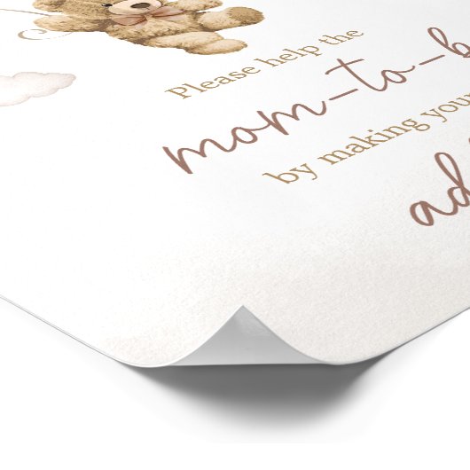 Bruin Ballon Beer Baby shower Envelope Station Poster (Hoek)