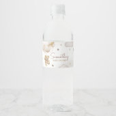 Bruin Ballon Beer Baby shower Waterfles Etiket (Voorkant)