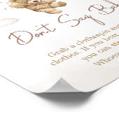 Bruin Ballon Beer Baby shower Zeg niet Baby Poster (Hoek)